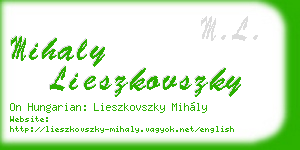 mihaly lieszkovszky business card