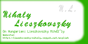 mihaly lieszkovszky business card